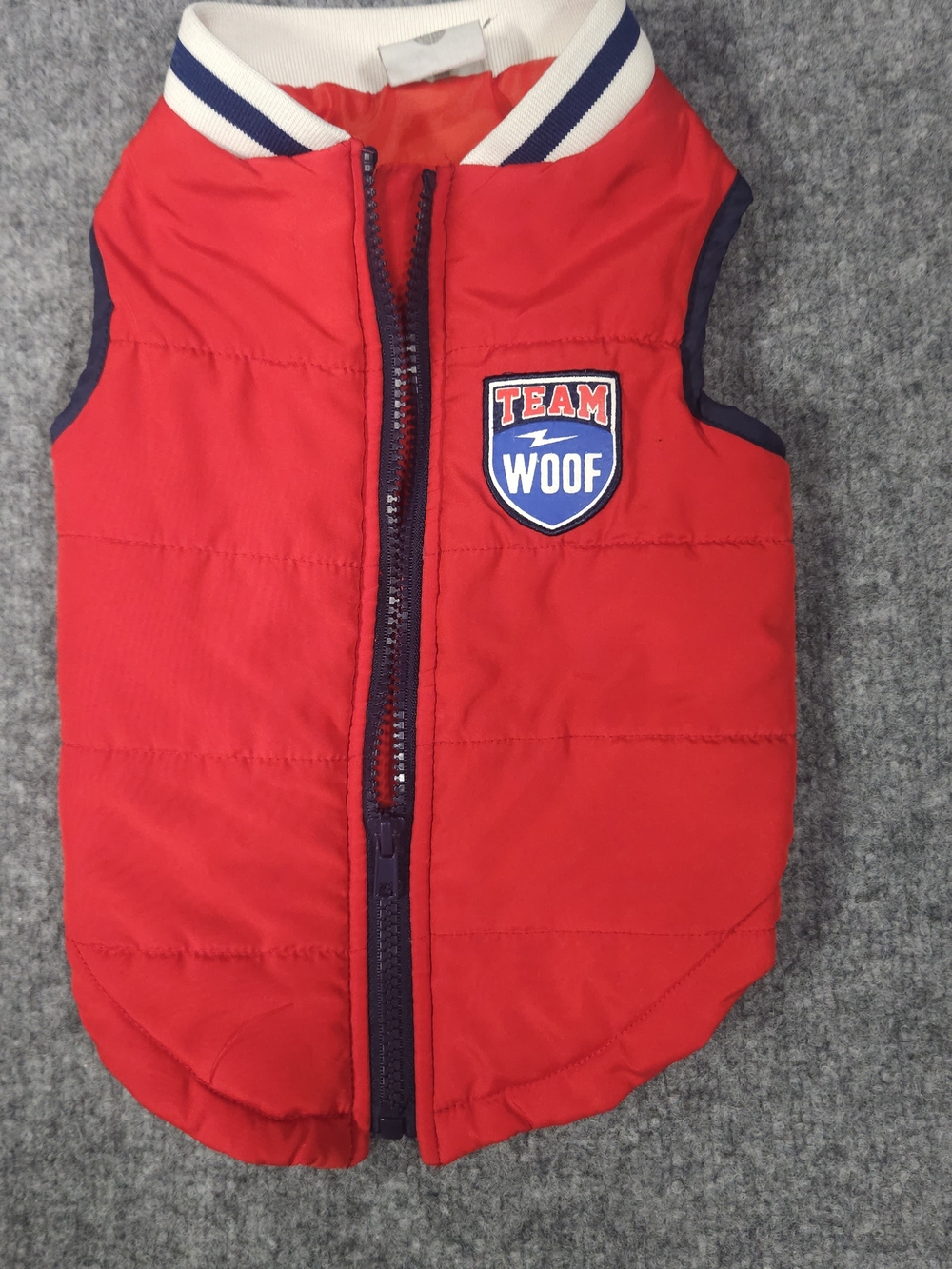 Team Woof Red Quilted Dog Vest